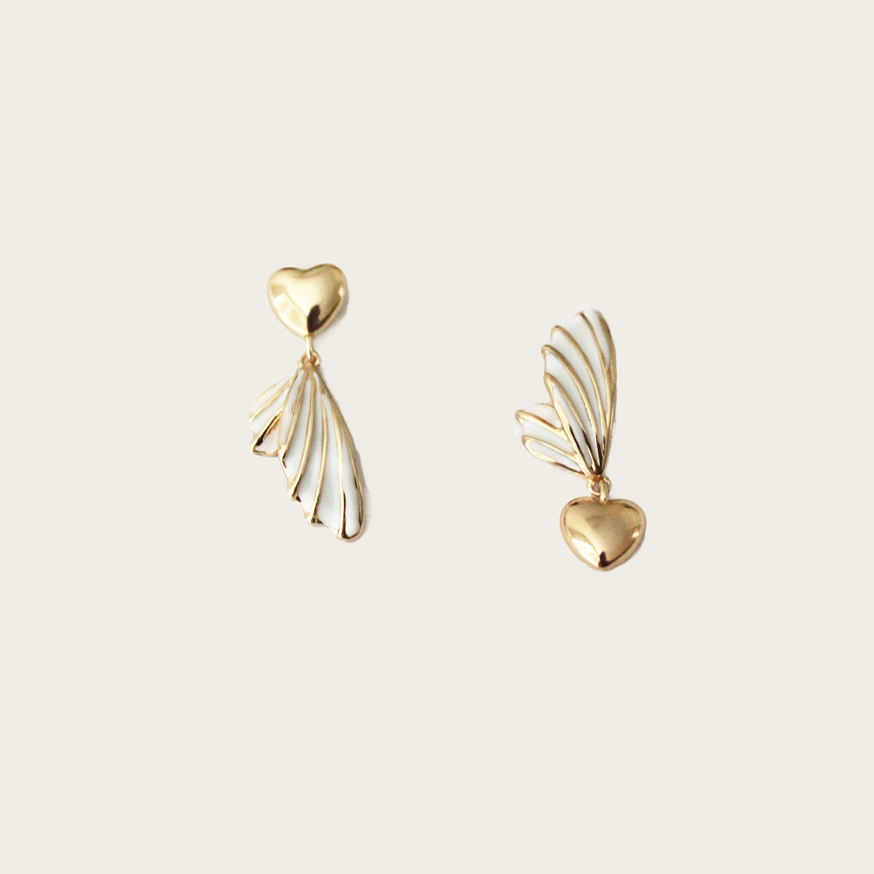 modern design earrings with wing