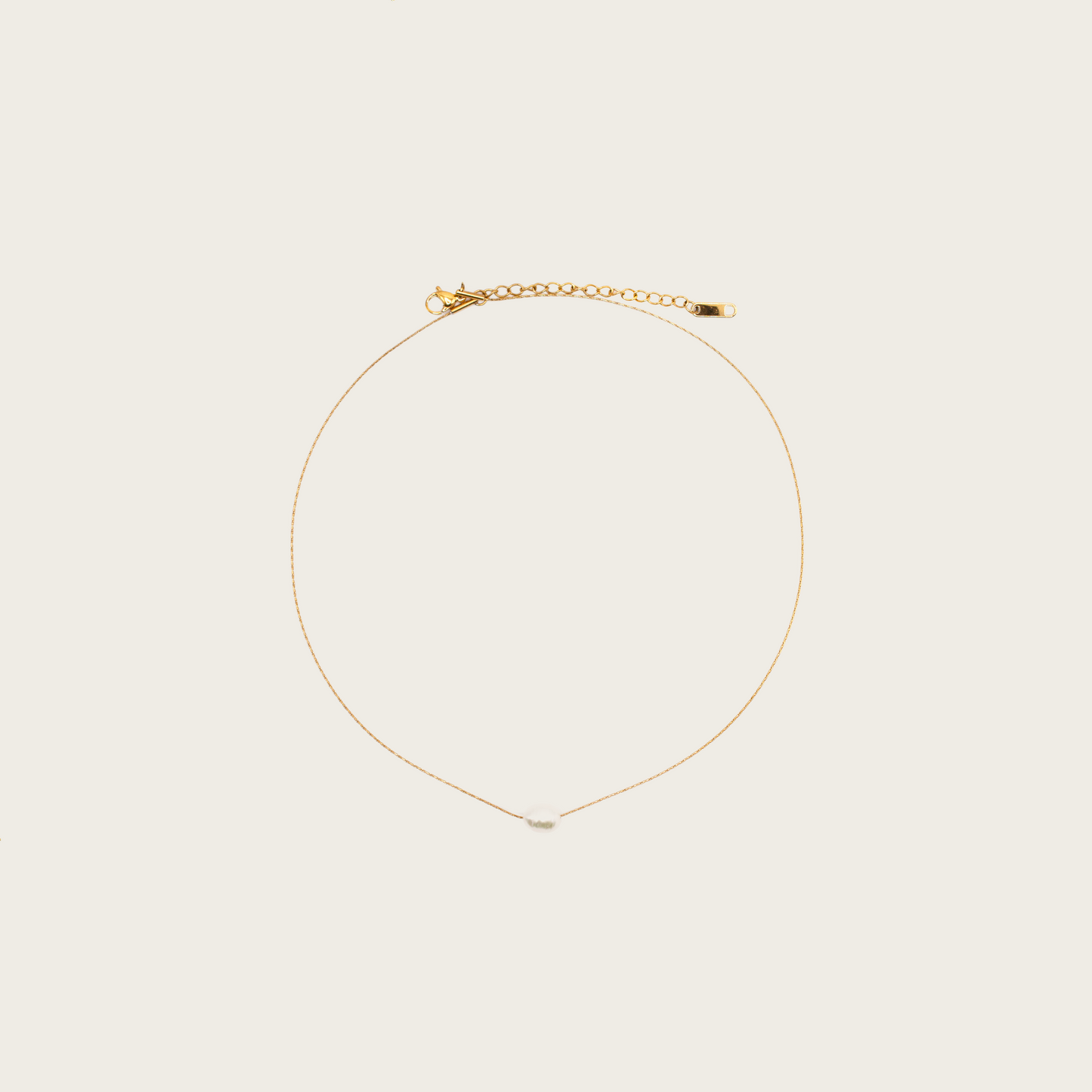 Natural baroque pearl pendant, minimalist style