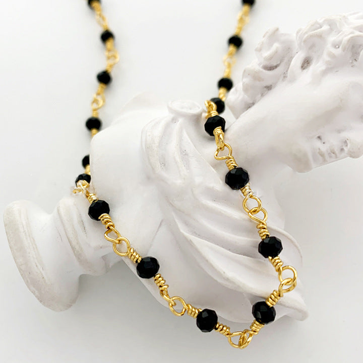 Sleek black spinel choker, modern design