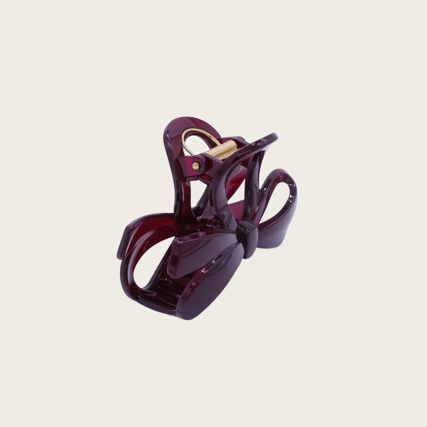 Burgundy Bow Hair Claw Clip