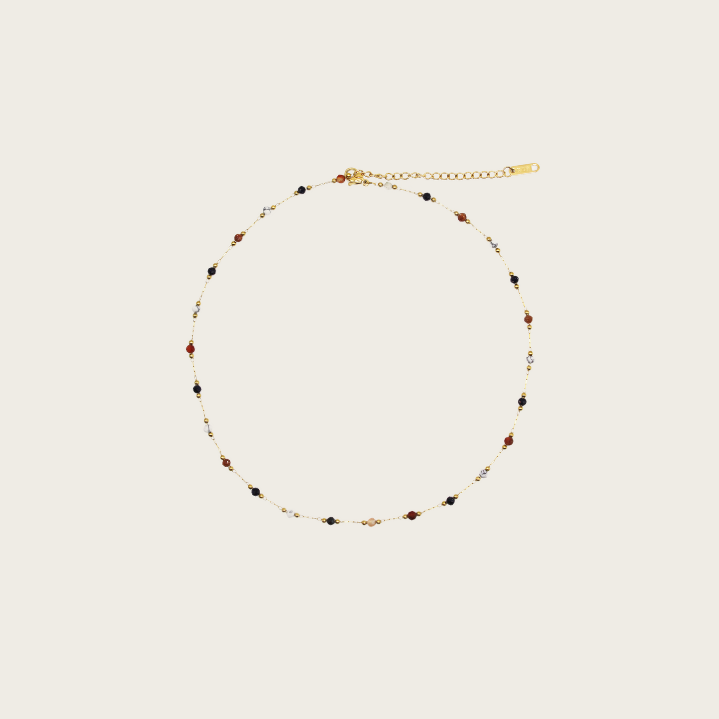 beaded necklace with crystal embellishments