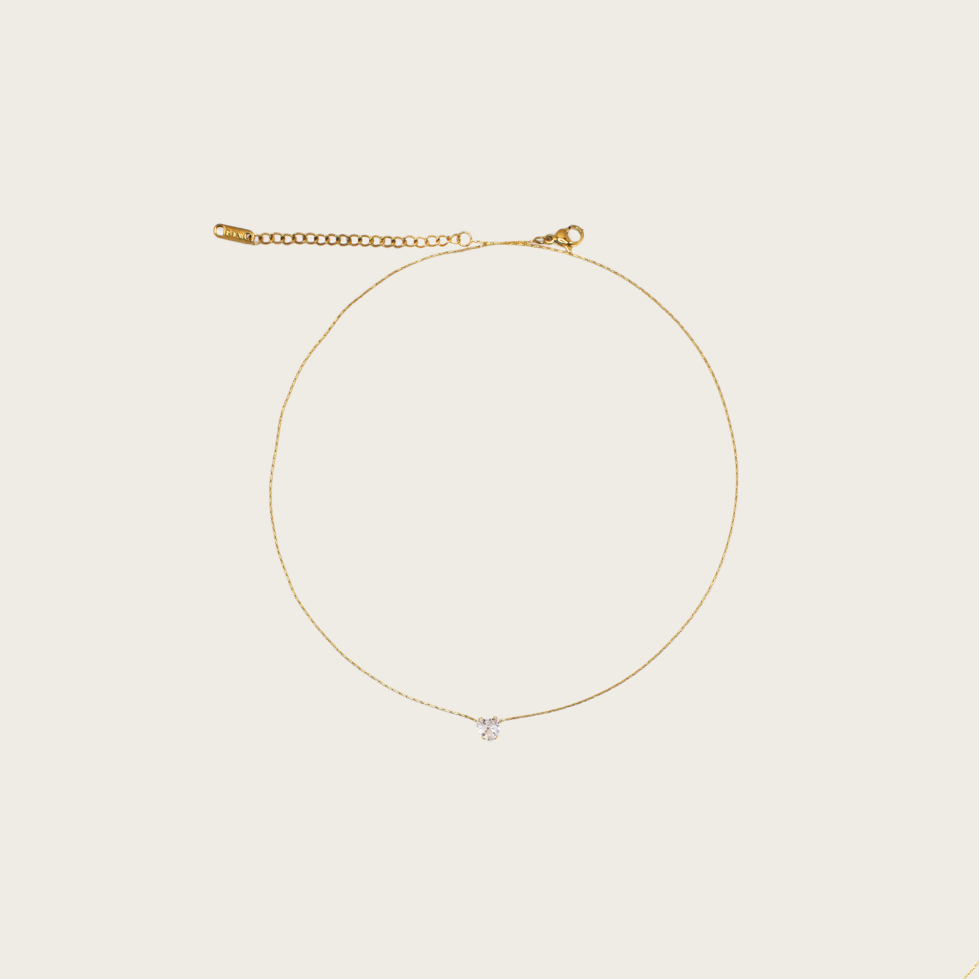Elegant crystal heart pendant on a minimalist chain