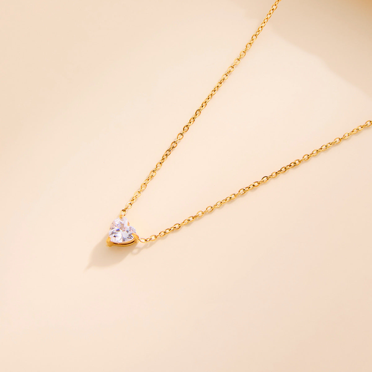 Elegant crystal heart pendant on a minimalist chain