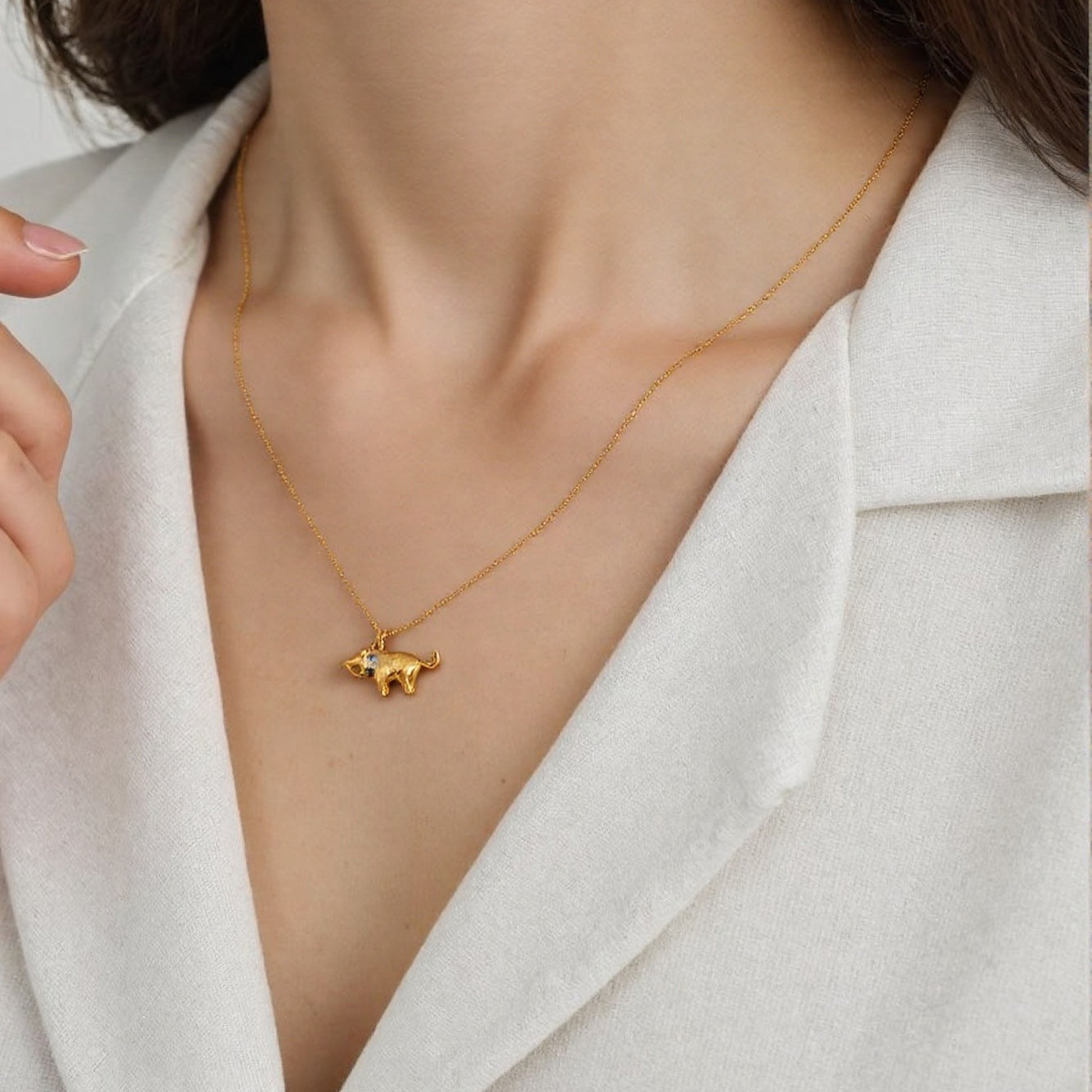 animal pendant brushed metal