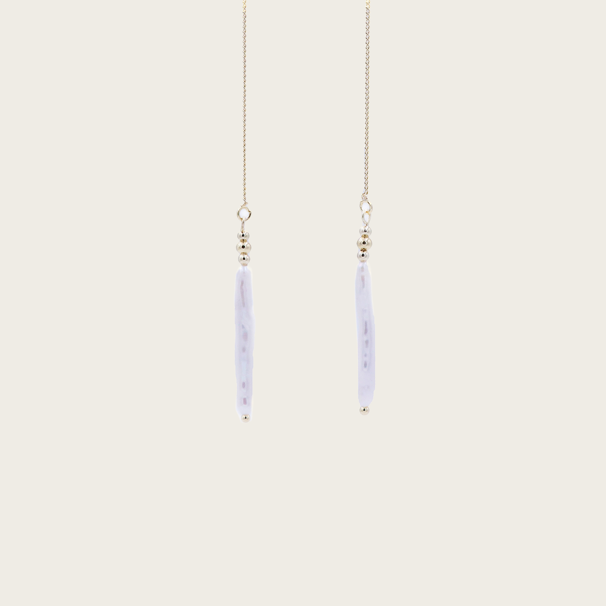 Unique irregular baroque pearl dangle earrings