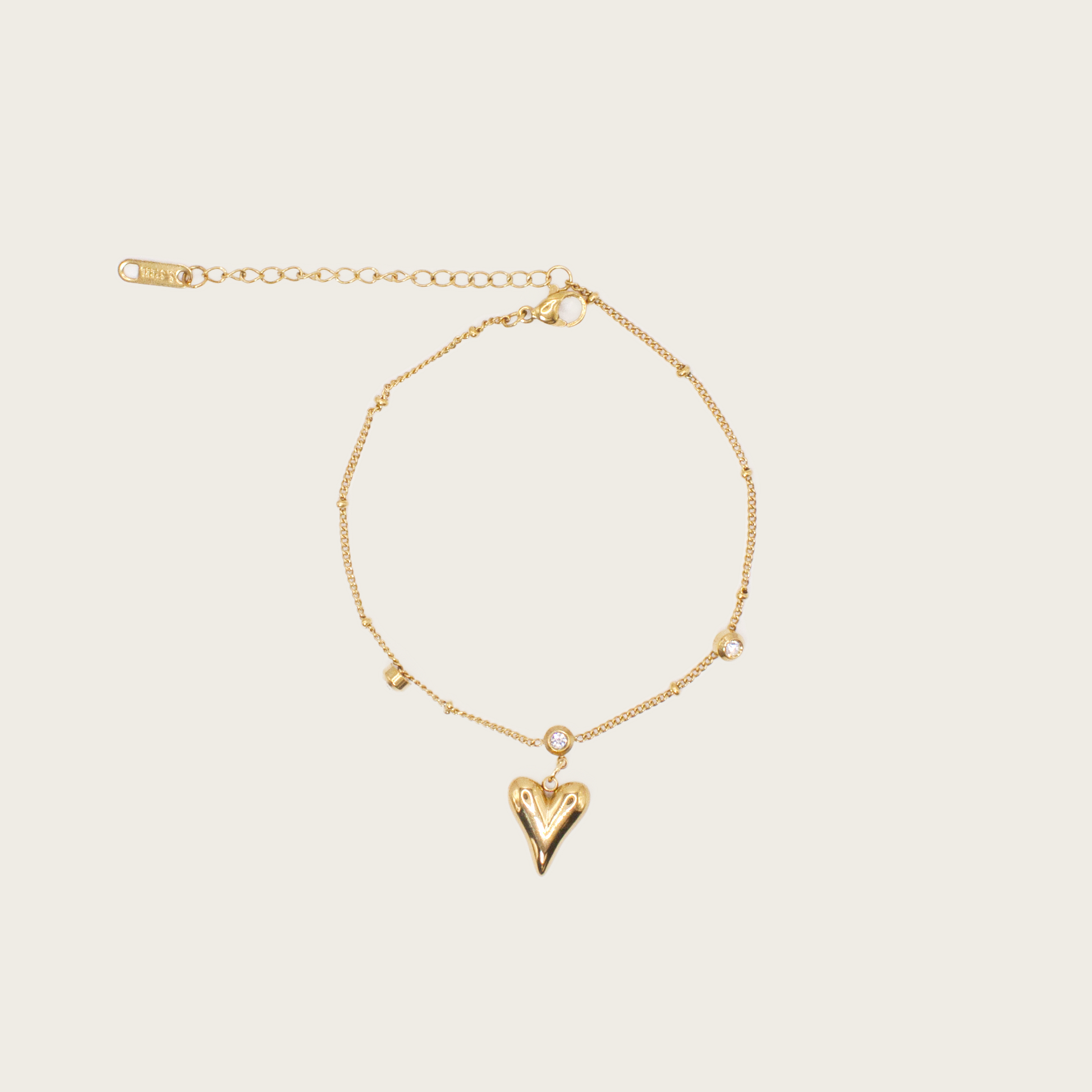 Delicate anklet with playful heart design