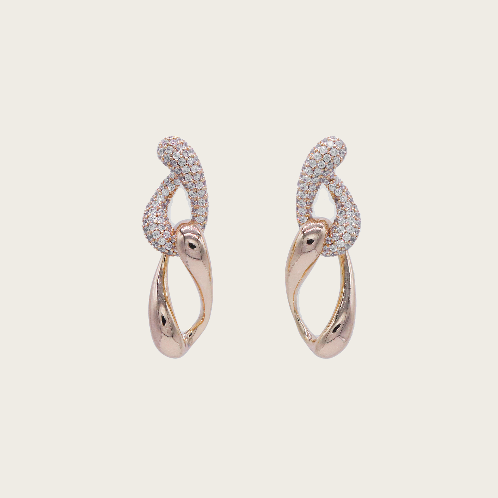 Luxury 18K solid gold twist drop earrings with intricate spiral design and teardrop silhouette