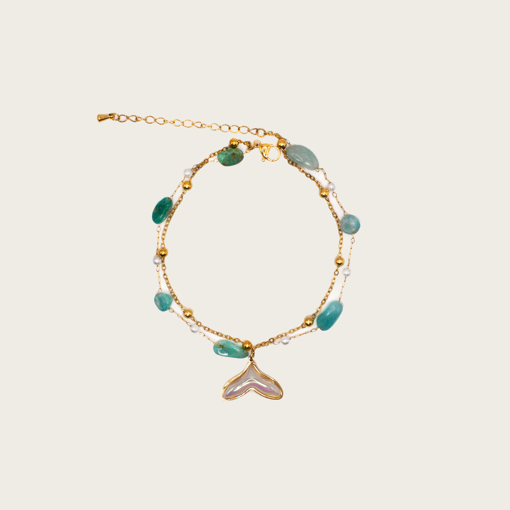 Charming anklet featuring a mermaid tail and amazonite