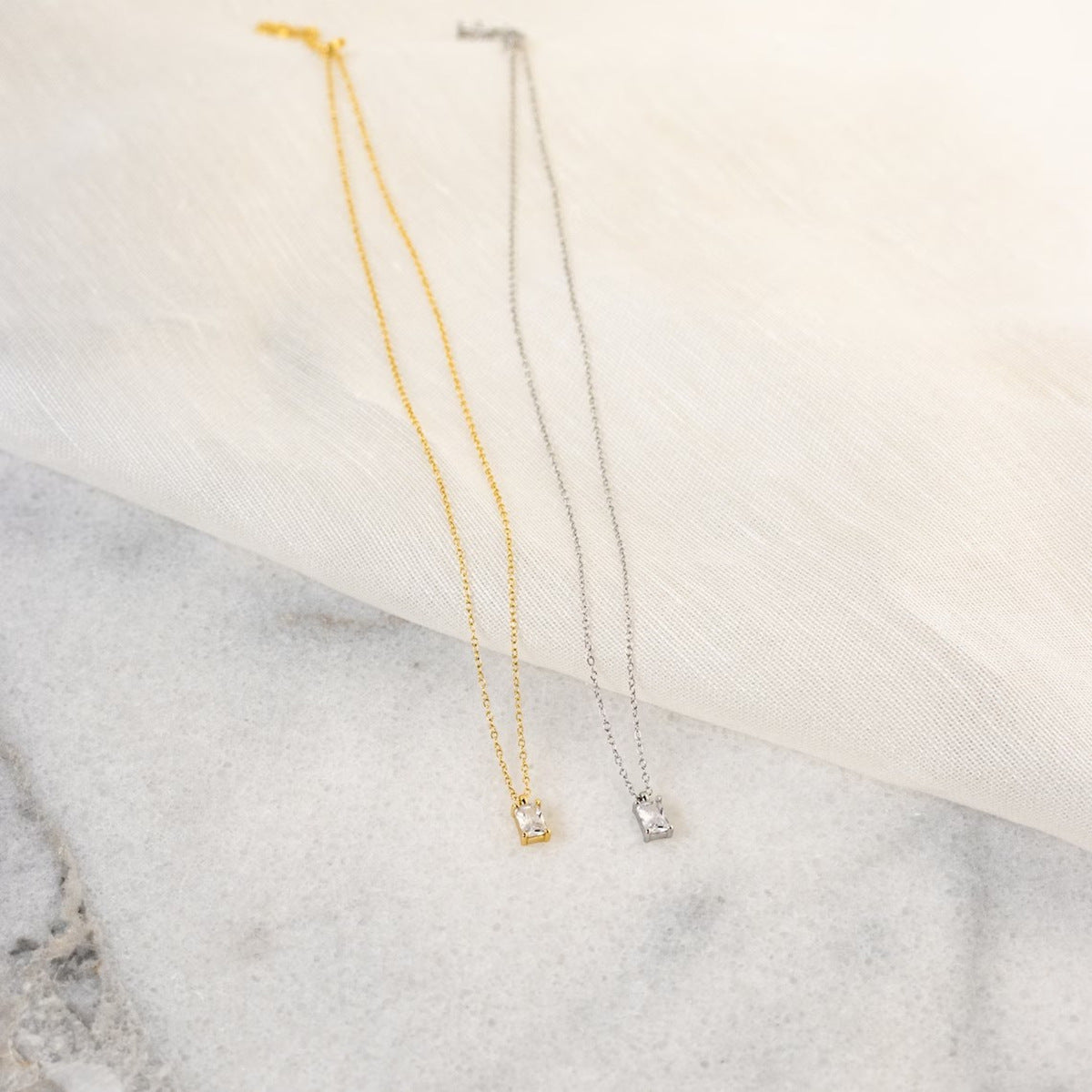 Elegant necklace featuring a mini cube zircon pendant
