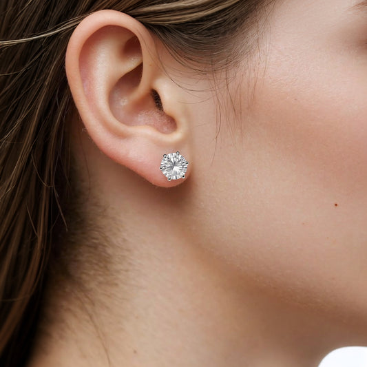 Delicate zirconia studs with a minimalist style