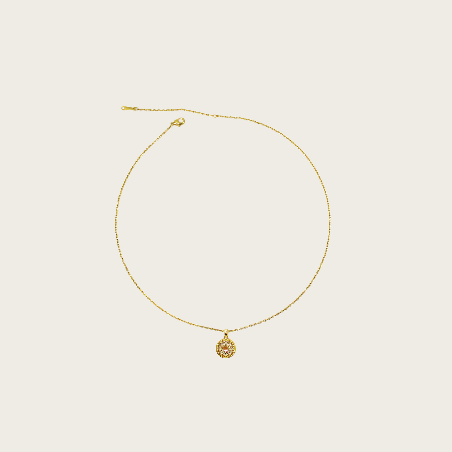 Timeless pendant necklace with moonstone charm