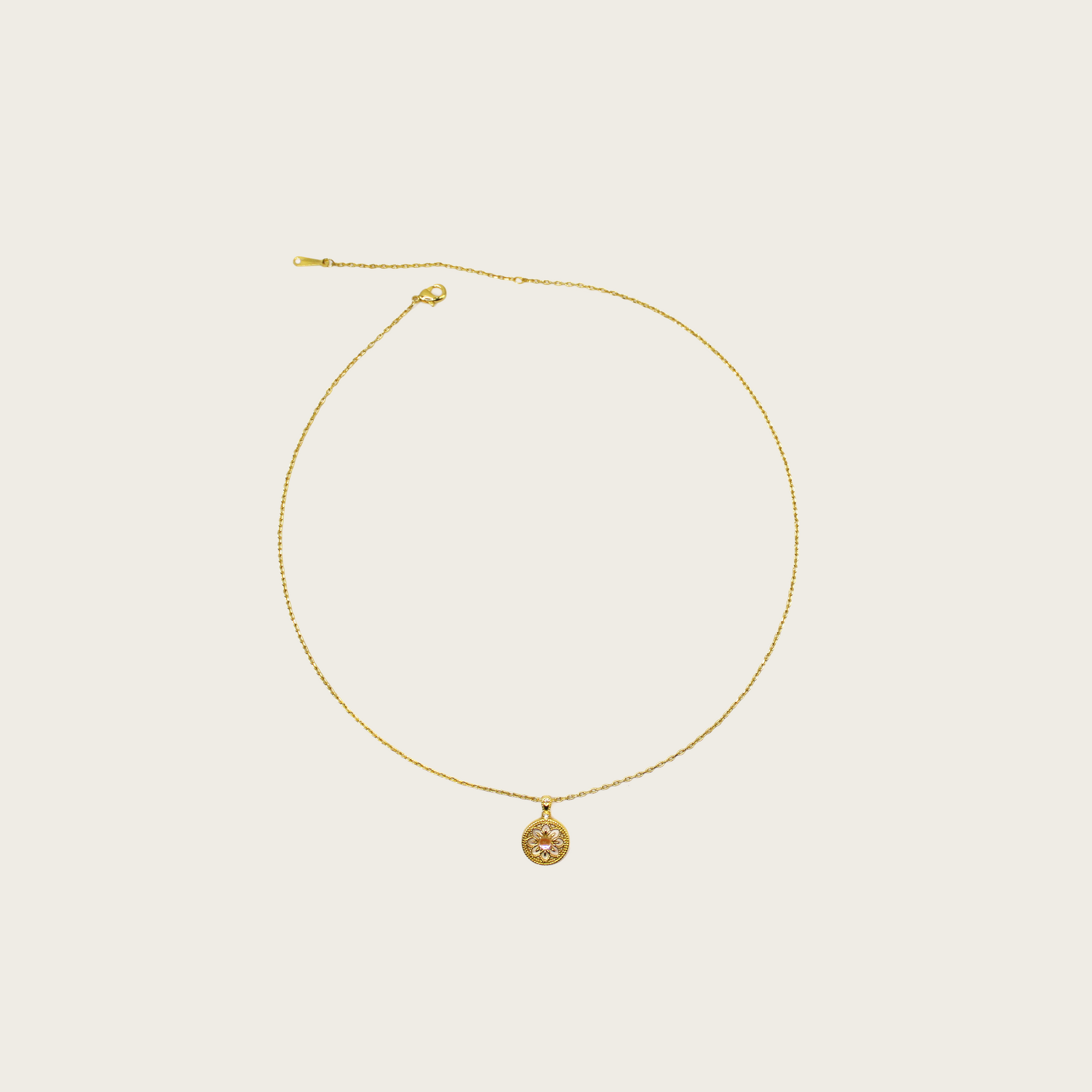 Timeless pendant necklace with moonstone charm