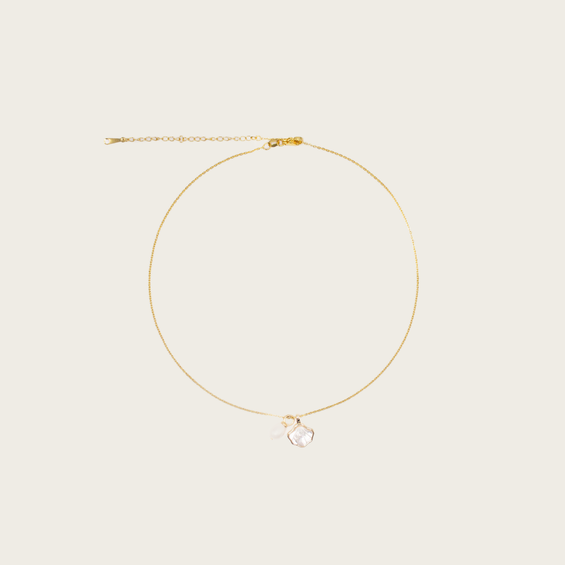 Delicate necklace featuring a pearl shell design