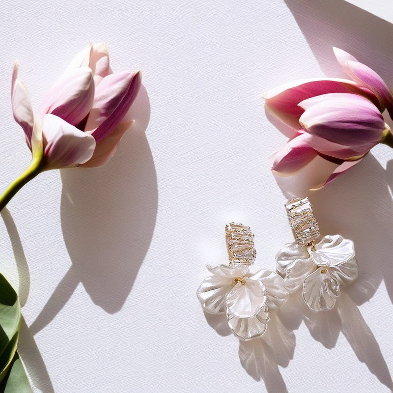 Elegant petal-inspired statement earrings