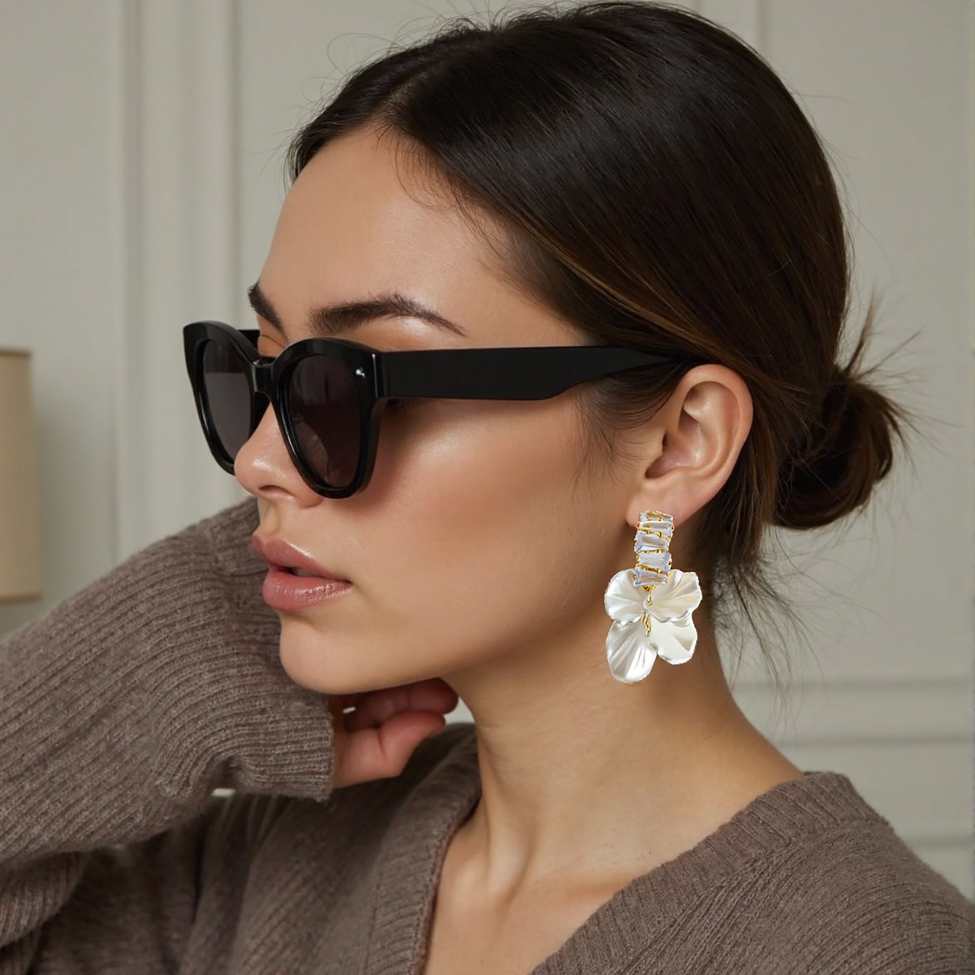 Elegant petal-inspired statement earrings