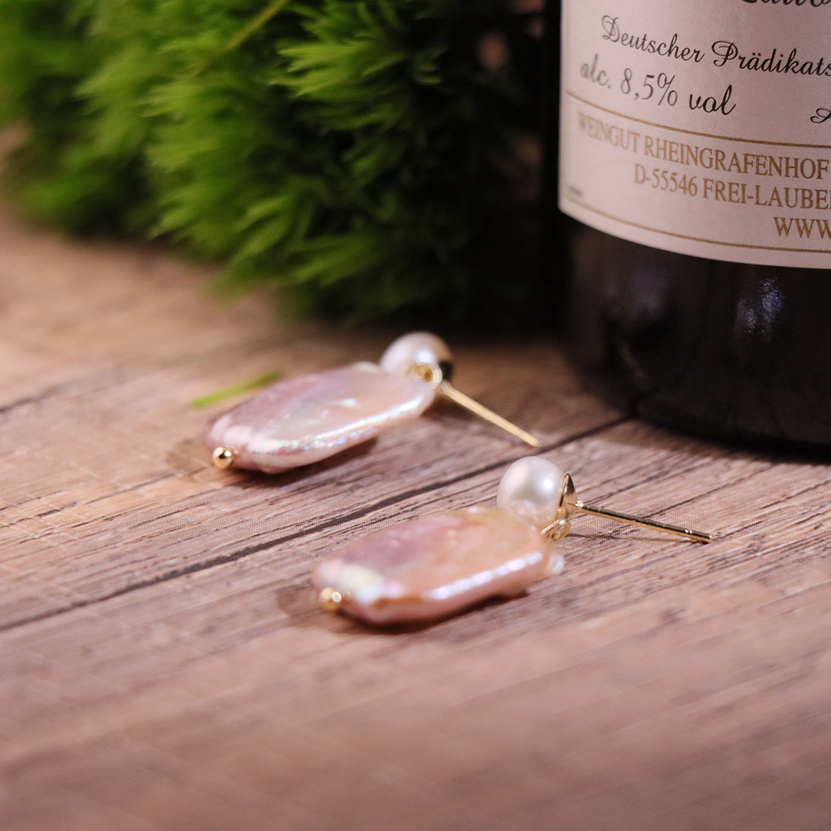 Stunning purple baroque pearl drop earrings for a bold look