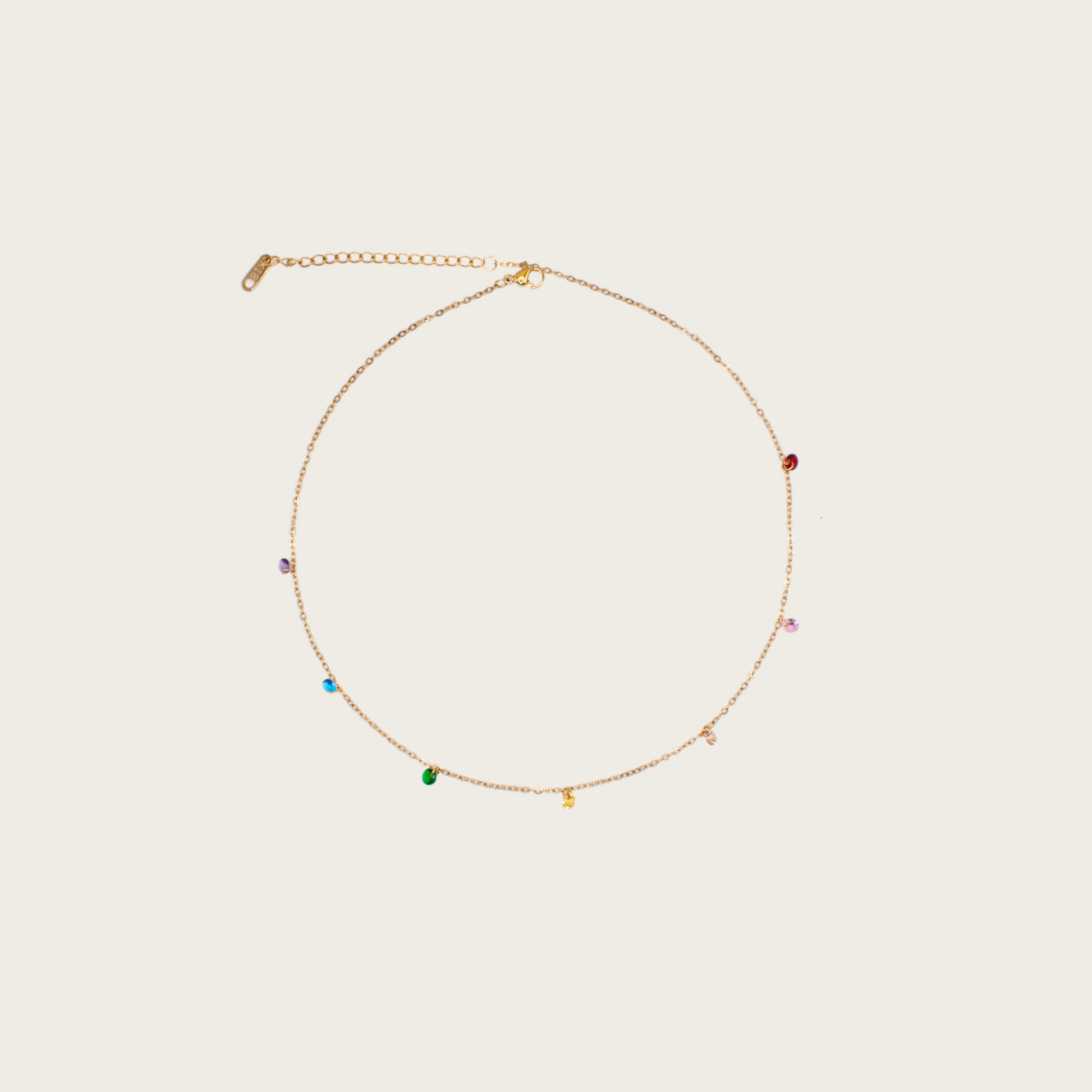 Elegant choker featuring rainbow-colored zirconia