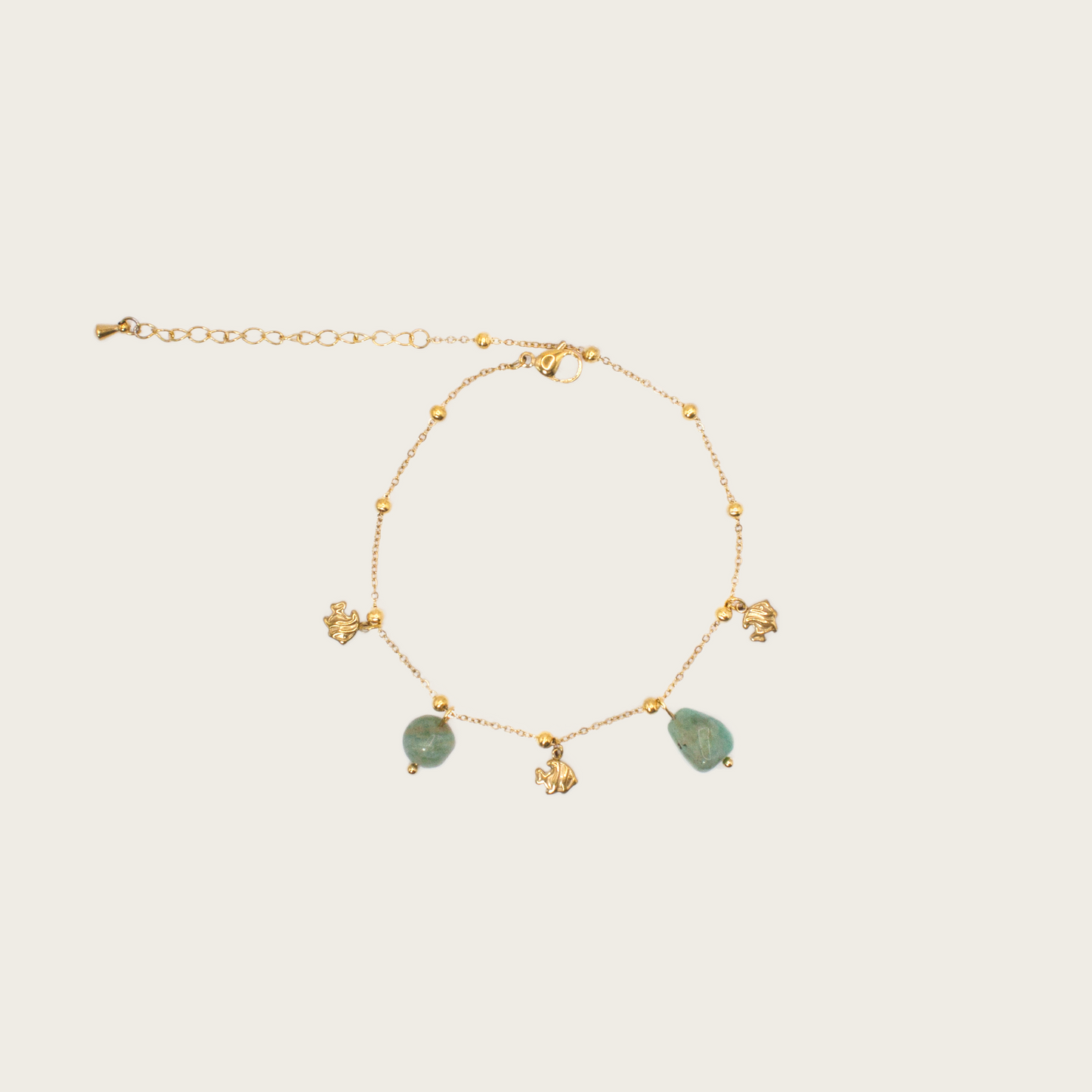 Elegant anklet featuring a sea fish amazonite charm