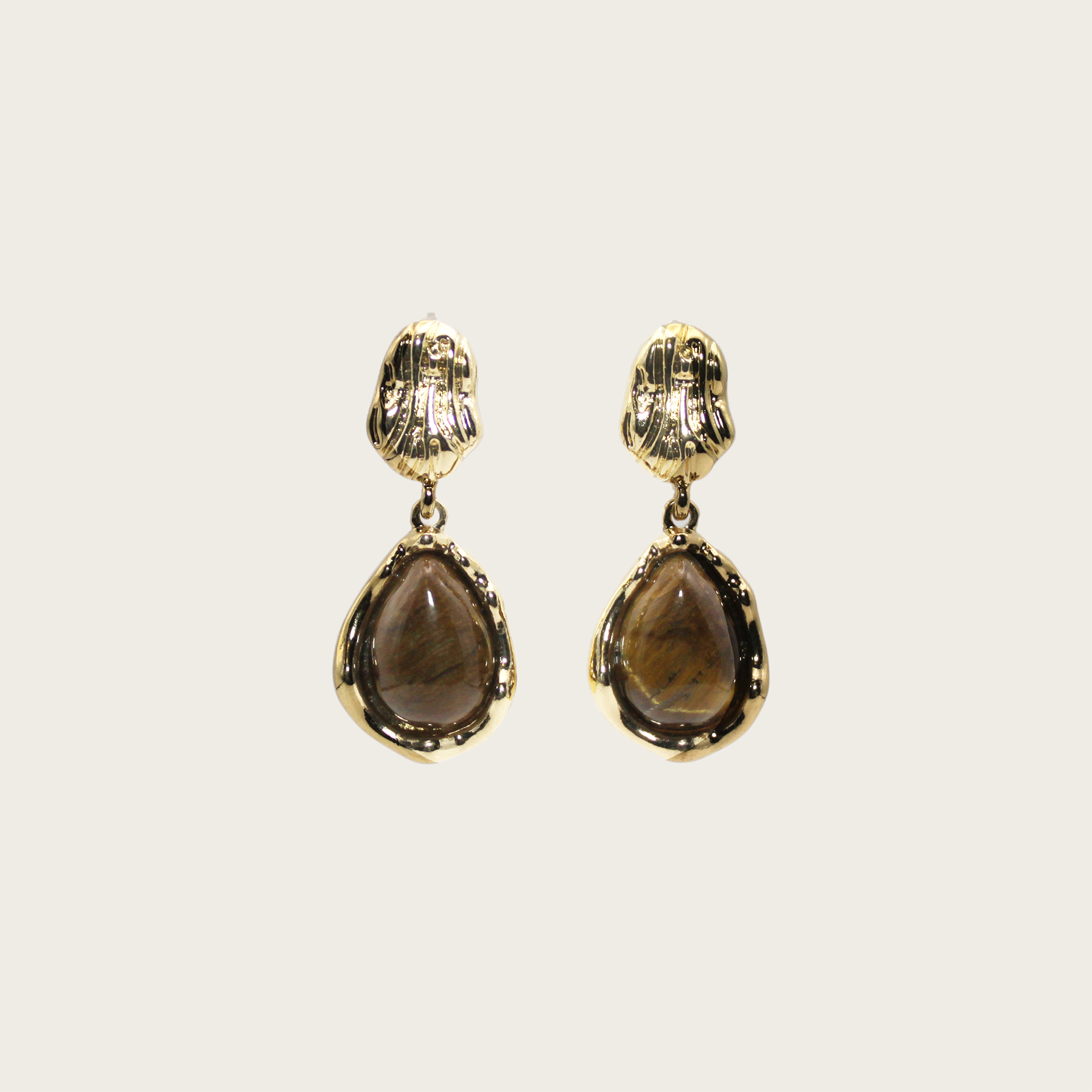 charming drop earrings with vibrant tigerite accents