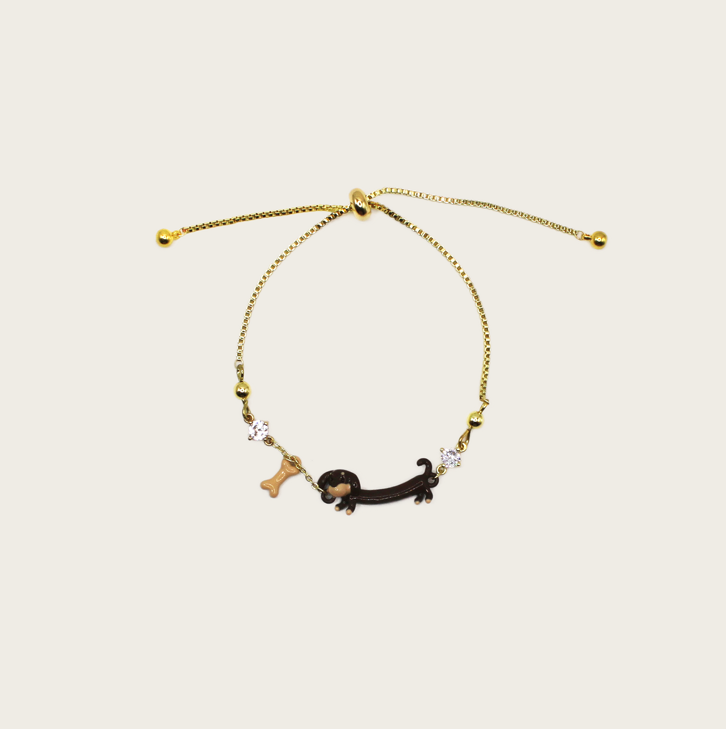 Charming wiener puppy bracelet, fun and unique