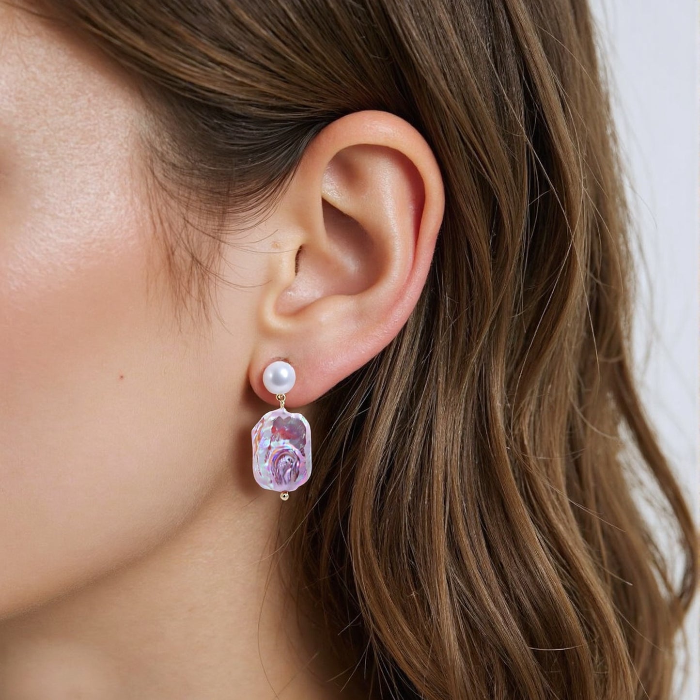 Stunning purple baroque pearl drop earrings for a bold look