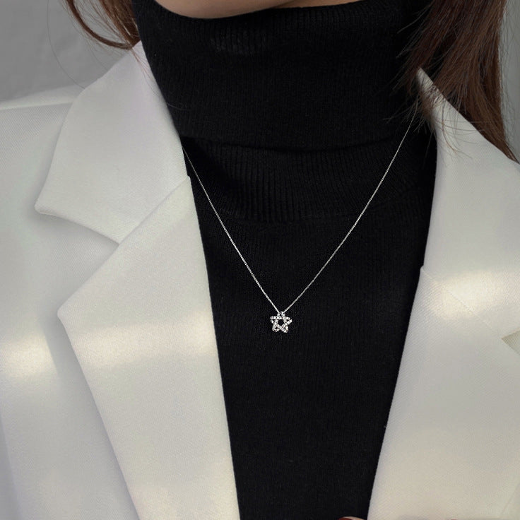 Timeless sterling silver necklace featuring a star