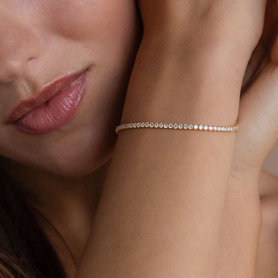 Timeless tennis bracelet with zirconia brilliance
